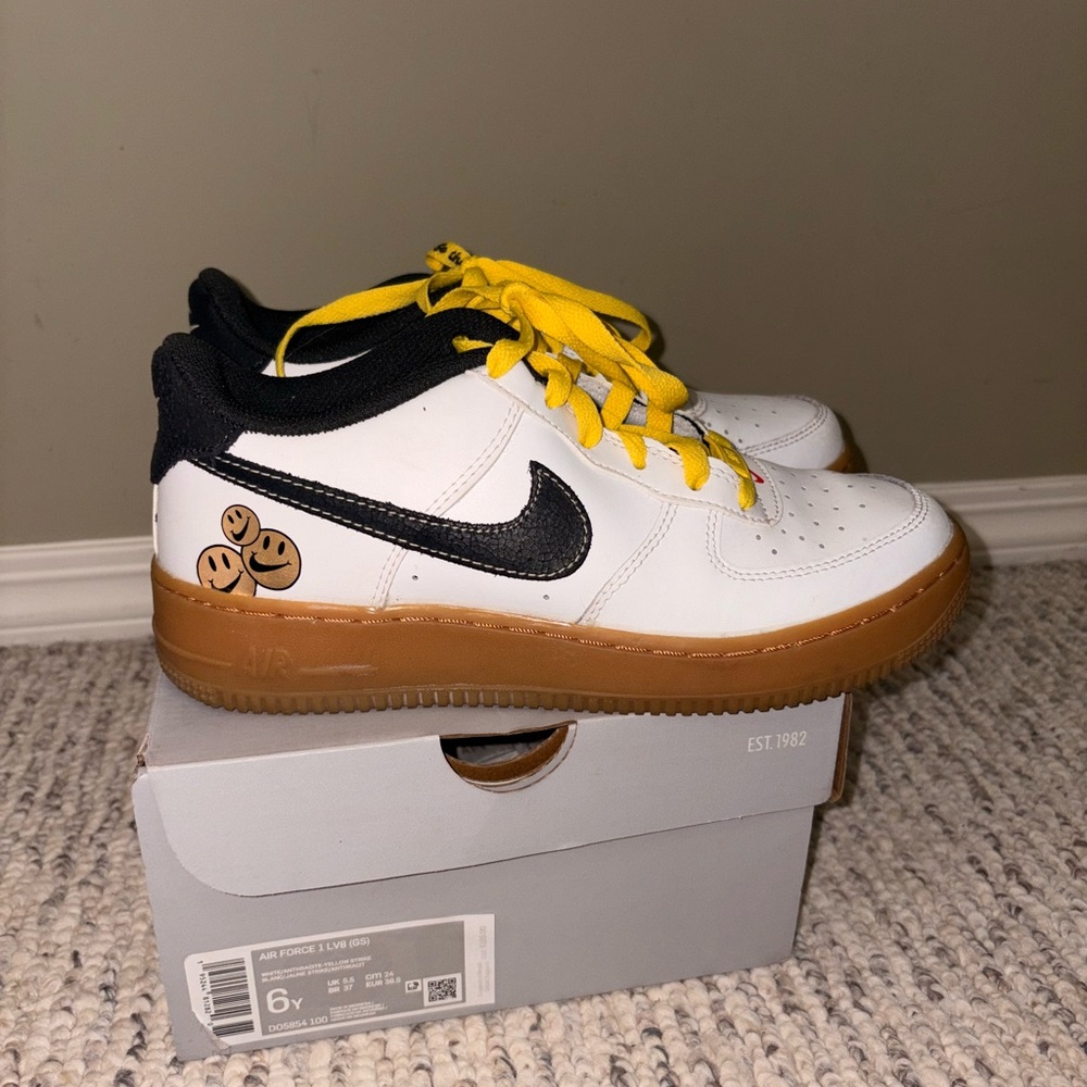 Nike Air Force 1 LV8 White and Yellow Sneakers